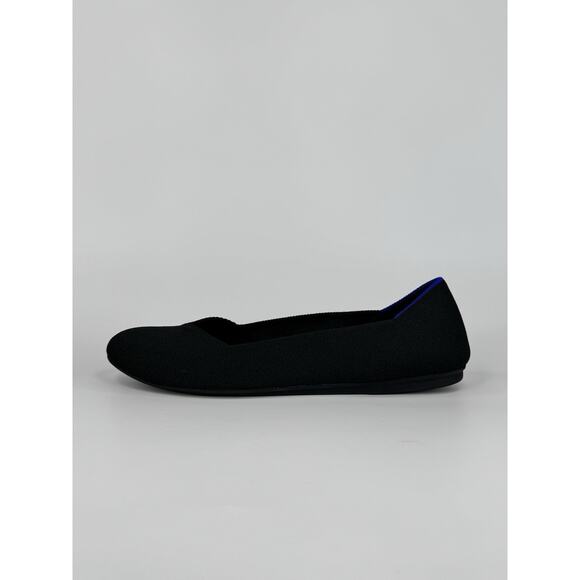 Rothy's The Flat Black Knit rounded Toe Ballet Flats Women's Size 9.5 Blue Halo - Picture 3 of 11
